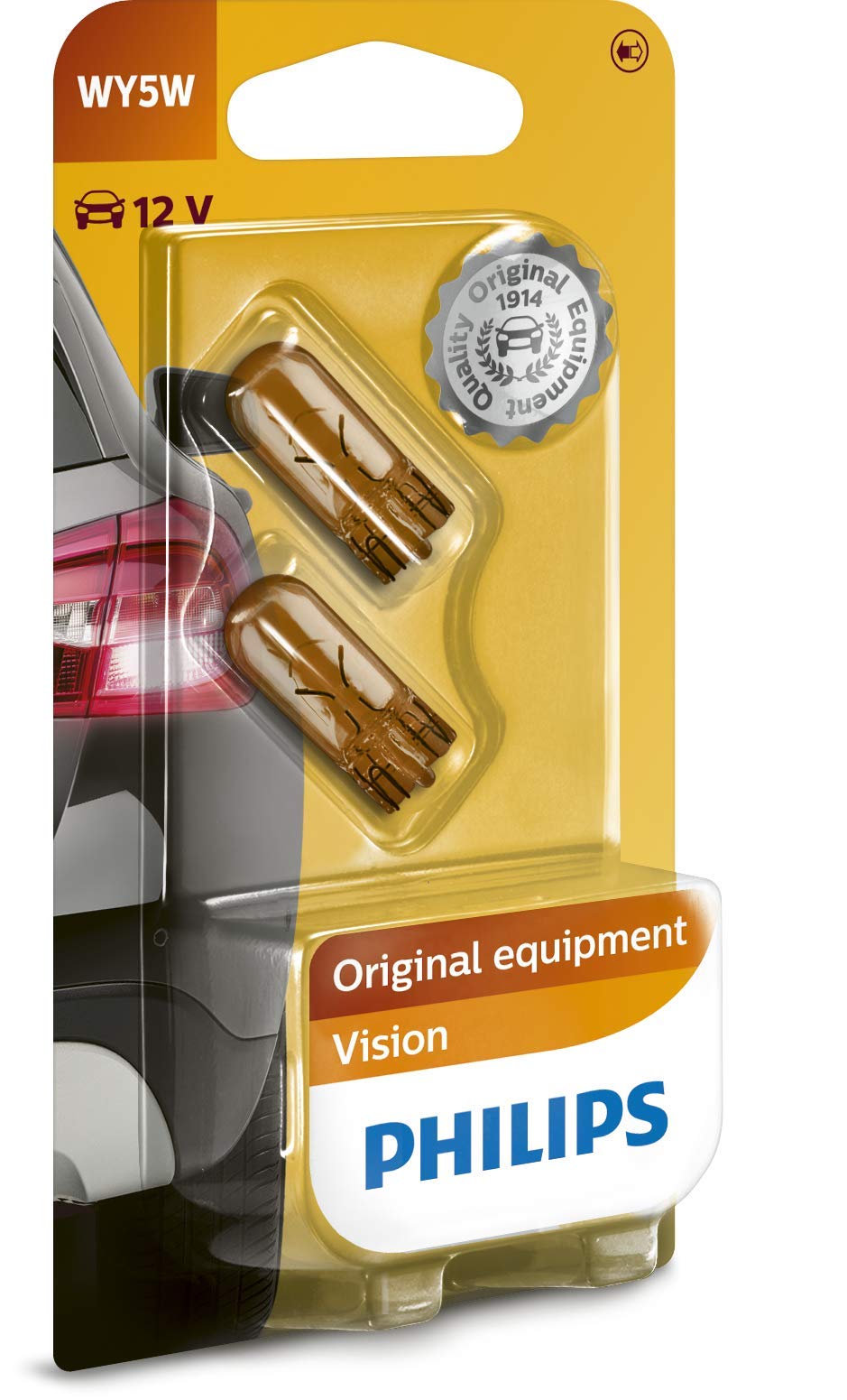 Philips automotive lighting 12396NAB2 Glassockellampe Vision WY5W, White von Philips automotive lighting