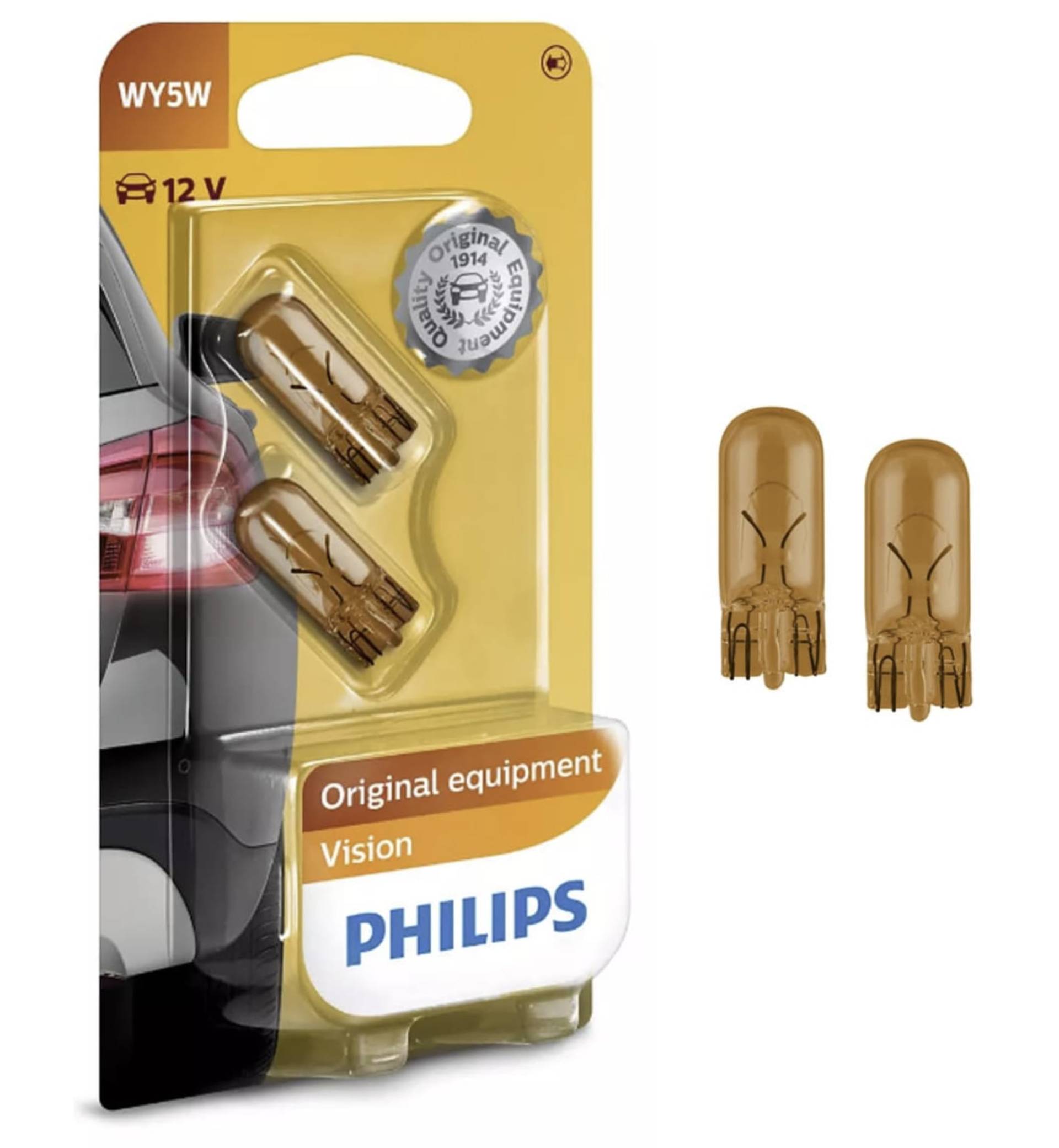 Philips automotive lighting 12396NAB2 Glassockellampe Vision WY5W, White Philips automotive lighting 12396NAB2 Glassockellampe Vision WY5W, White von Philips automotive lighting