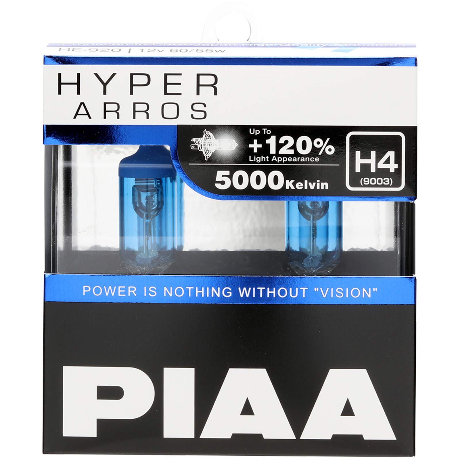PIAA Hyper Arros 5000K +120% Car Bulbs Auto-Glühlampen H4 (Doppelt Pack) HE920 von Piaa