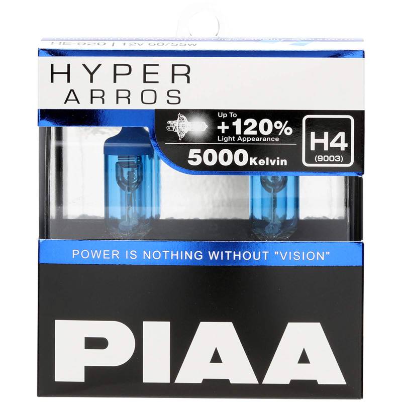 PIAA Hyper Arros 5000K +120% Car Bulbs Auto-Glühlampen H4 (Doppelt Pack) HE920 von Piaa