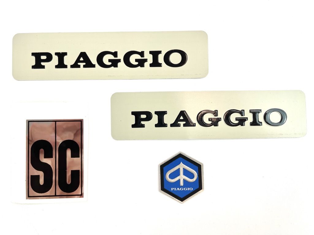 4tlg. Set Piaggio Vespa Ciao SC Aufkleber - Emblem Aluminium 4tlg. Set Piaggio Vespa Ciao SC Aufkleber - Emblem Aluminium von Piaggio