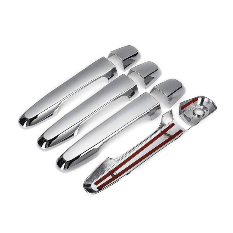 Außen Türgriff Hinten Rechts 1Set Schwarz Chrom Außentürgriff Abdeckung Trim Auto Zubehör Für Triton Für L200 2005 2006-2017(Chrome) von Pibid