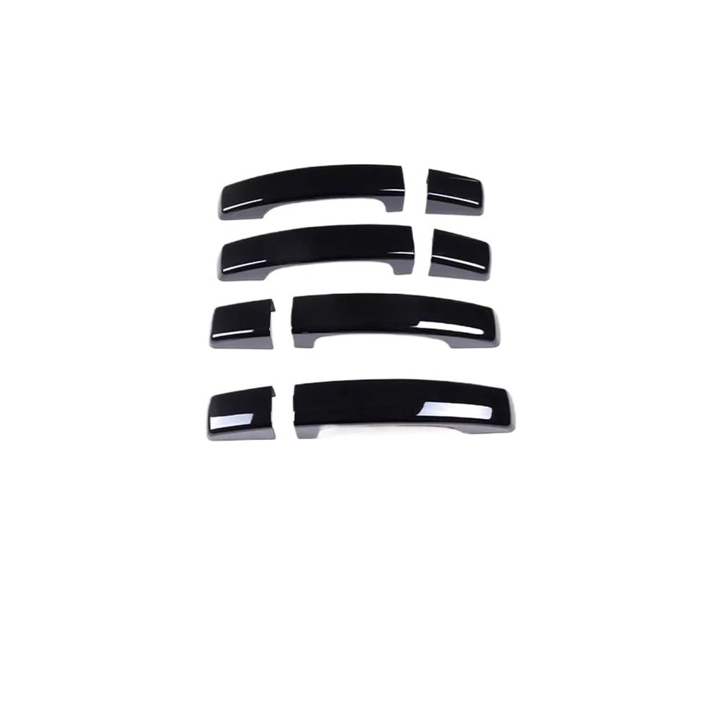 Außen Türgriff Hinten Rechts 8 Stücke Schwarz Auto Türgriffe Dekorative Abdeckung Trim Für Discovery 4 Für Sport Für Freelander 2 Außen Zubehör(Black Without Hole) von Pibid
