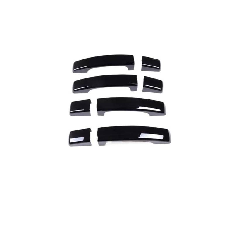 Außen Türgriff Hinten Rechts 8 Stücke Schwarz Auto Türgriffe Dekorative Abdeckung Trim Für Discovery 4 Für Sport Für Freelander 2 Außen Zubehör(Black Without Hole) von Pibid