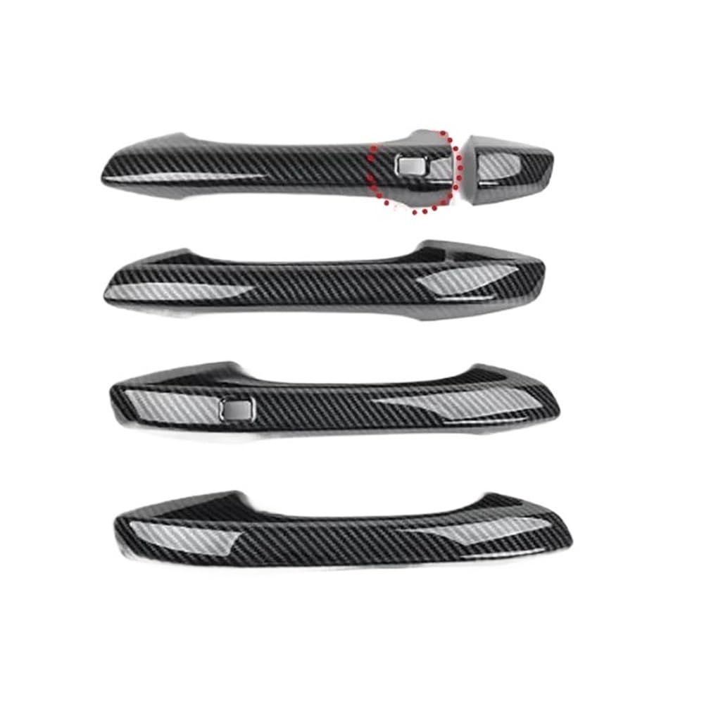Außen Türgriff Hinten Rechts Äußere Carbon Faser Helle Schwarz Stil Äußere Türgriff Abdeckung Trim Für Kia Für K5 2021-2025 Nur Empfindliche Griff Öffnen(Carbon Fiber) von Pibid