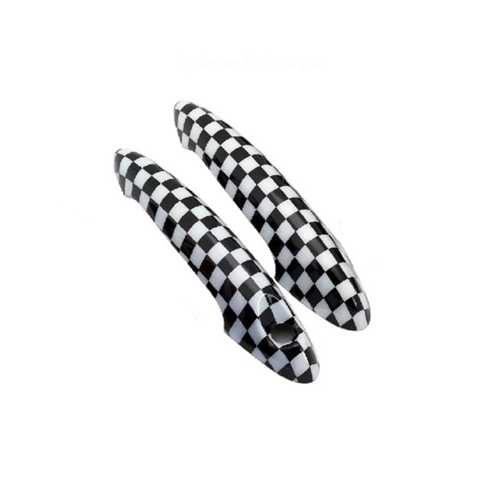 Außen Türgriff Hinten Rechts Auto Türgriffe Abdeckung Für Cooper Für Countryman Britischen Stil Schwarz Weiß Muster Außentür Griffe Trim Shell(Styles4) von Pibid