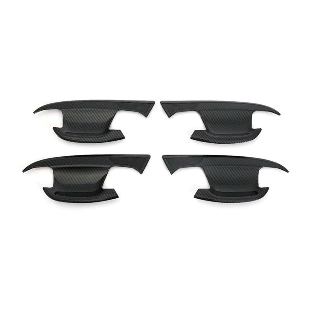 Außen Türgriff Hinten Rechts Auto Zubehör Für A6 Für C8 2019 ABS Externe Außerhalb Türgriff Abdeckungen Trim 4 Stücke Auto Styling(Carbon fibrt Black) von Pibid