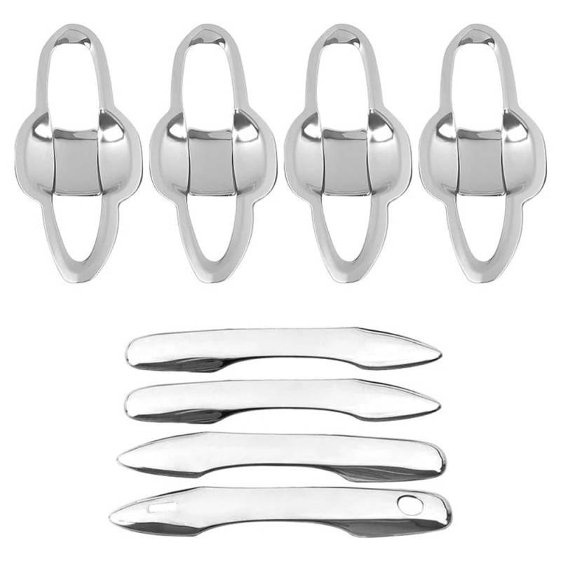 Außen Türgriff Hinten Rechts Für Camry 70 Für XV70 2018 2019 2020 2021 2022 2023 Auto Türgriff Äußere Schüssel Abdeckung Trim Edelstahl Zubehör(Styles1 and Styles2 Silver) von Pibid