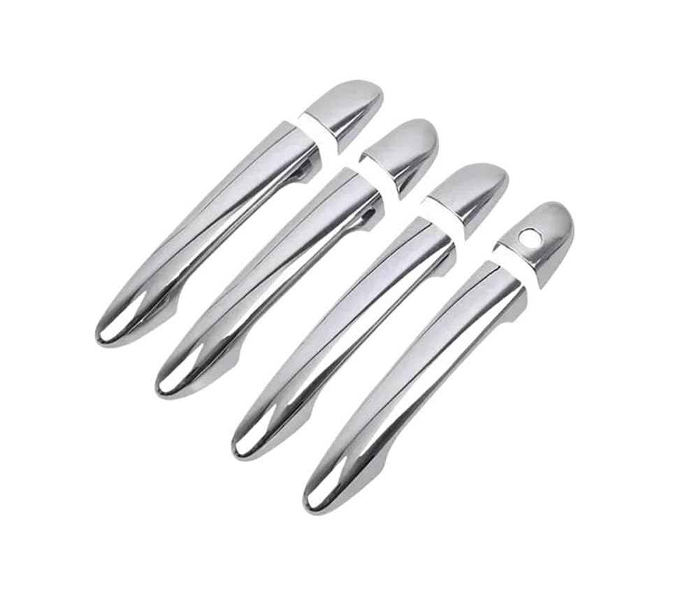Außen Türgriff Hinten Rechts Für Cx5 2012-2022 Glanz Schwarz Chrom Auto Türgriff Abdeckung Trim Auto Styling Zubehör(Silver no Button) von Pibid