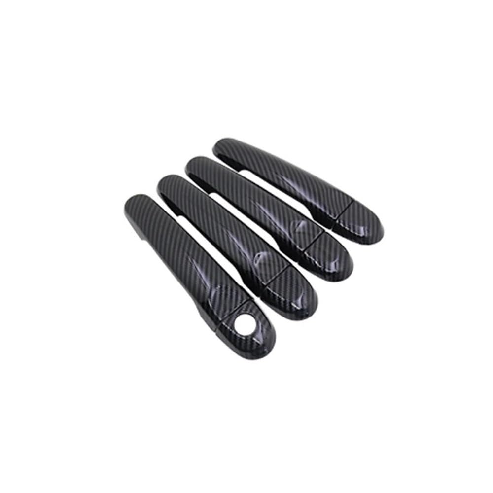 Außen Türgriff Hinten Rechts Türgriffe Abdeckung Trim Kappe Für Micra Für K14 2011-2016 Chrom Auto Schutz Chrom Außen Teil Zubehör(Carbon Fiber 4pcs) von Pibid