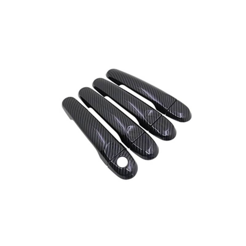 Außen Türgriff Hinten Rechts Türgriffe Abdeckung Trim Kappe Für Micra Für K14 2011-2016 Chrom Auto Schutz Chrom Außen Teil Zubehör(Carbon Fiber 4pcs) von Pibid