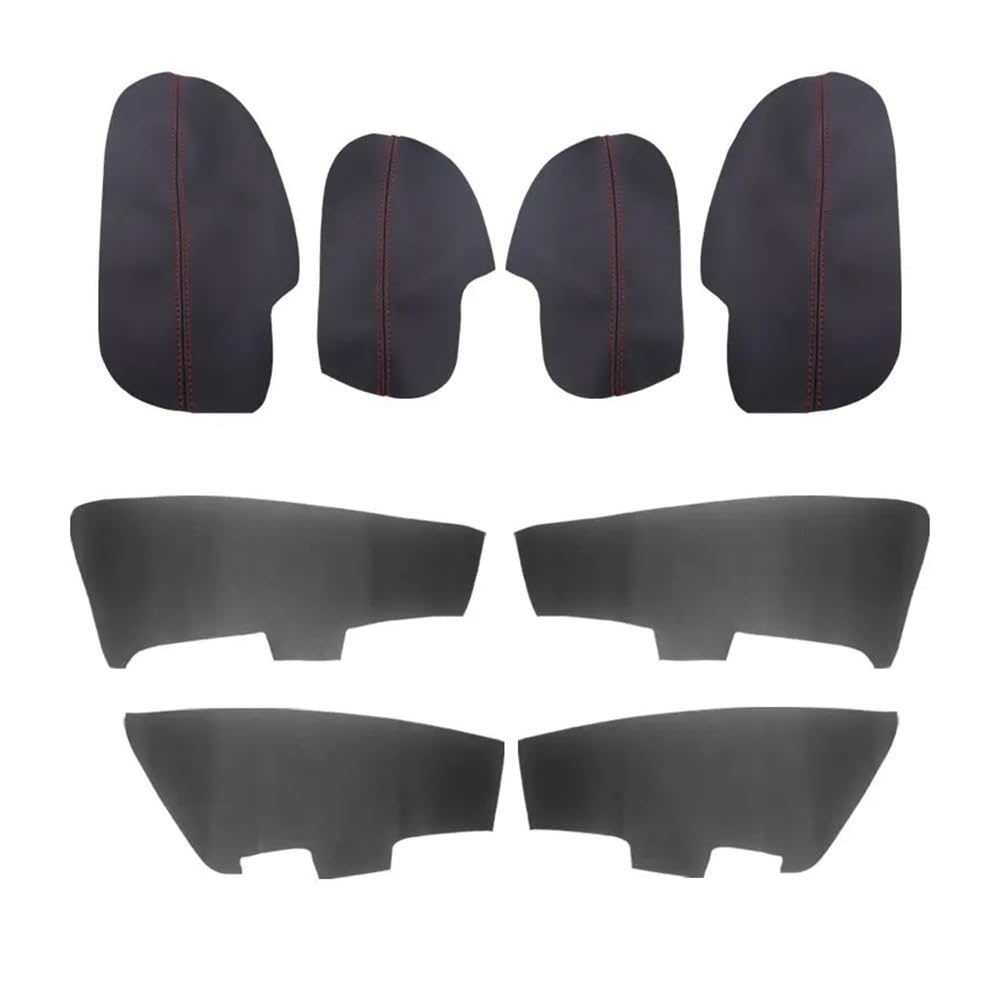 Auto Innenmittelkonsolen Schalttafel Für Accord 2009 8 Stücke Auto Innentür Armlehne Türen Panel Abdeckung Aufkleber Trim Auto Innen Moulding Trim(8pcs Black-red) von Pibid