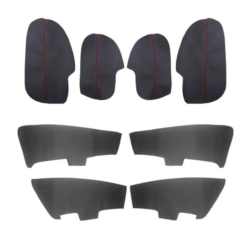Auto Innenmittelkonsolen Schalttafel Für Accord 2009 8 Stücke Auto Innentür Armlehne Türen Panel Abdeckung Aufkleber Trim Auto Innen Moulding Trim(8pcs Black-red) von Pibid