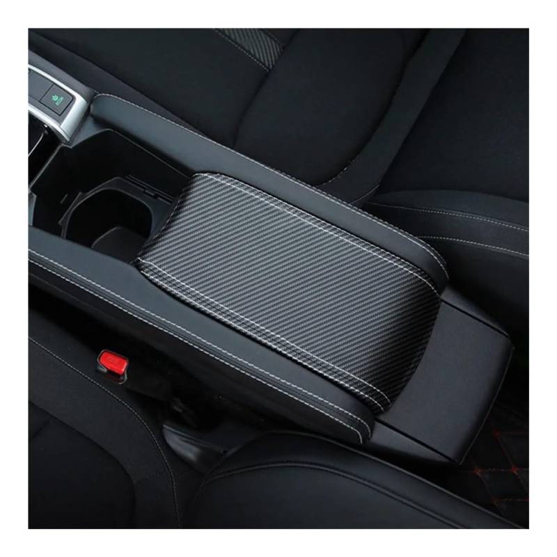 Auto Innenmittelkonsolen Schalttafel Für Civic 10. Generation 2016 2017 Auto Center Konsole Deckel Armlehne Box Schutz Abdeckung Matte Innen Zubehör(Carbon-black splice) von Pibid