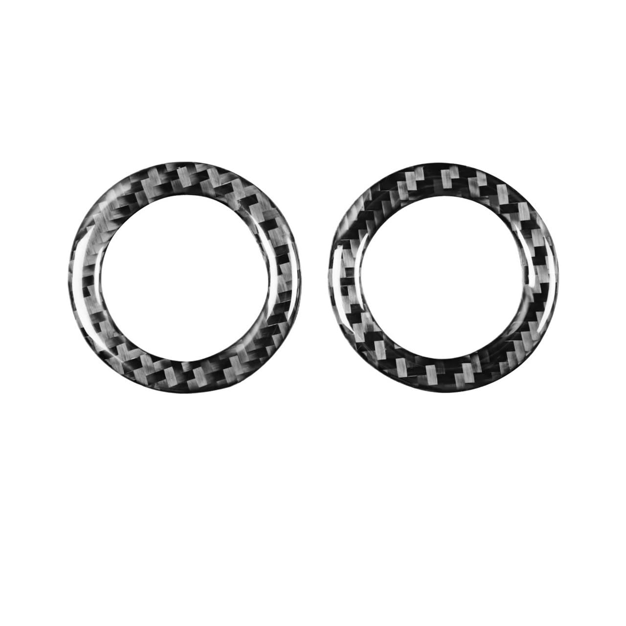 Auto Innenmittelkonsolen Schalttafel Für Cooper Für Hatch Für One Für R50 Für R53 2002-2004 Dashboard Seiten Anti-beschlag Air Vents Ring Trim Auto Innen Aufkleber(Black Carbon Fiber) von Pibid