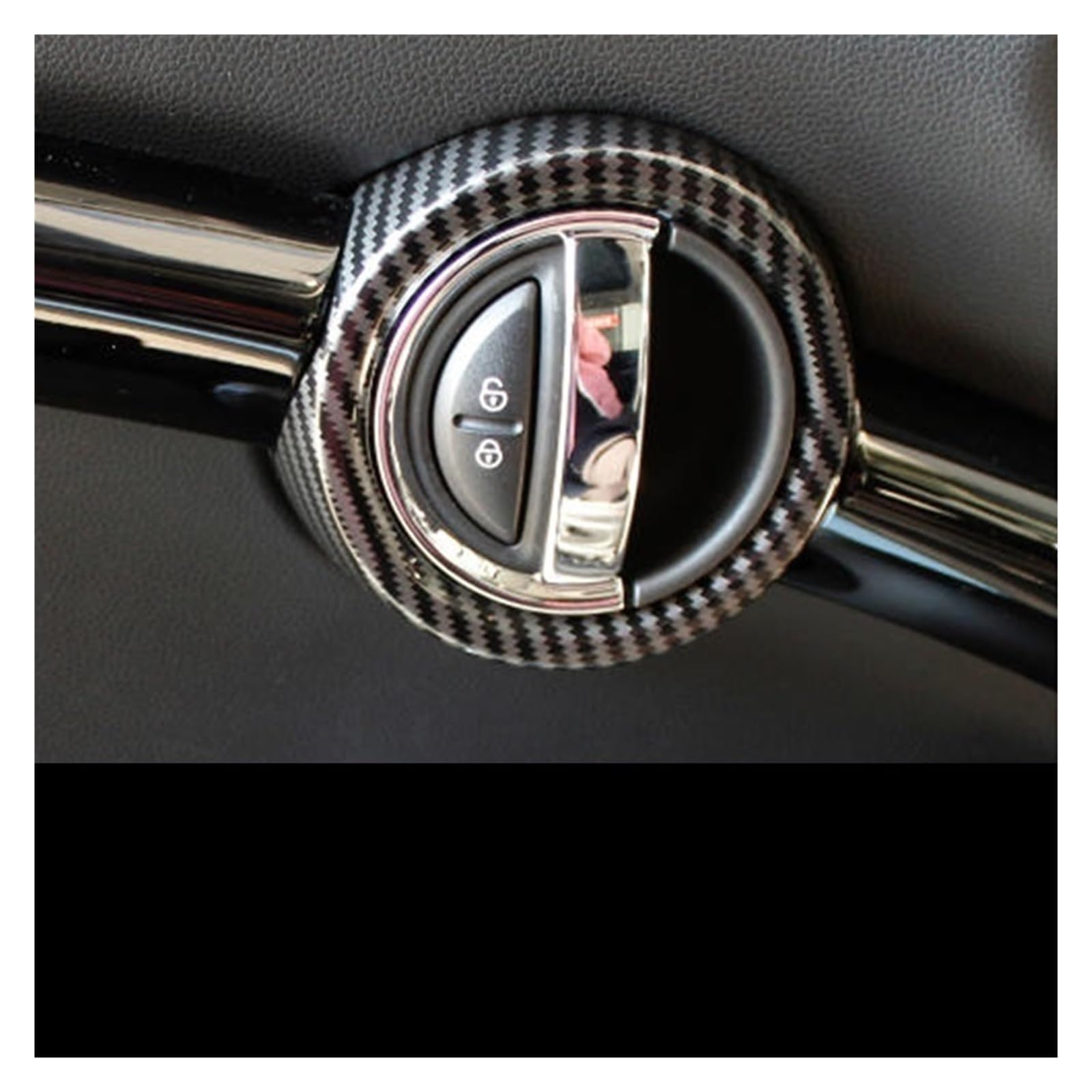 Auto Innenmittelkonsolen Schalttafel Für Cooper S Für JCW Für F56 Für F57 Auto Innentürgriff Dekoration Abdeckung Ring Modifikation Aufkleber(Carbon) von Pibid