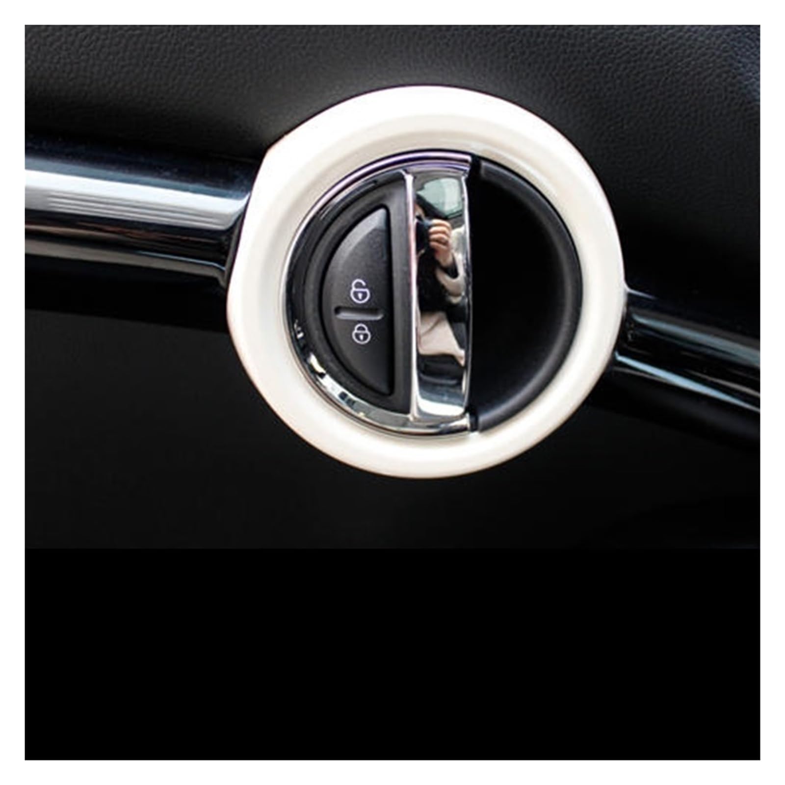 Auto Innenmittelkonsolen Schalttafel Für Cooper S Für JCW Für F56 Für F57 Auto Innentürgriff Dekoration Abdeckung Ring Modifikation Aufkleber(Milky white) von Pibid