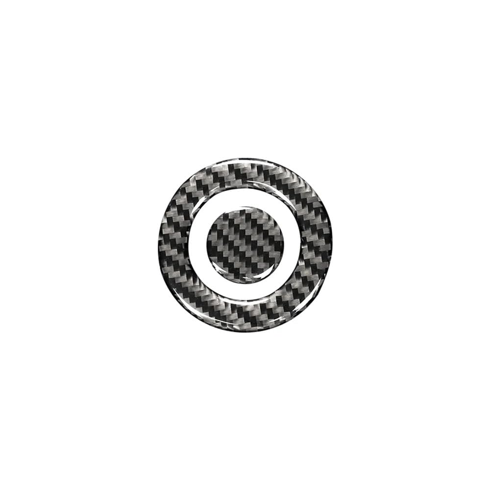 Auto Innenmittelkonsolen Schalttafel Für Explorer 2013-2019 Auto Zubehör Auto Start Motor Zündung Ring Taste Innen Trim Aufkleber Aufkleber(Black-Carbon Fibre) von Pibid