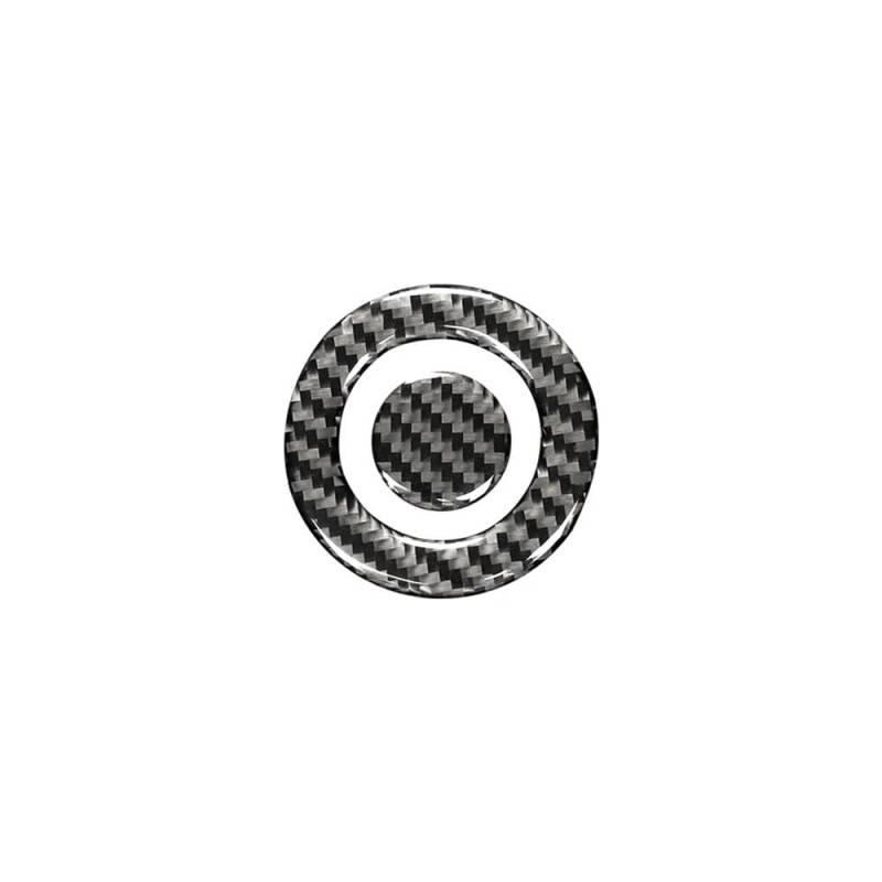 Auto Innenmittelkonsolen Schalttafel Für Explorer 2013-2019 Auto Zubehör Auto Start Motor Zündung Ring Taste Innen Trim Aufkleber Aufkleber(Black-Carbon Fibre) von Pibid