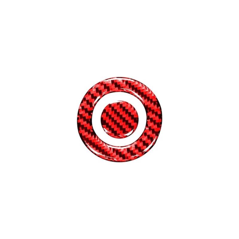 Auto Innenmittelkonsolen Schalttafel Für Explorer 2013-2019 Auto Zubehör Auto Start Motor Zündung Ring Taste Innen Trim Aufkleber Aufkleber(Red-Carbon Fibre) von Pibid