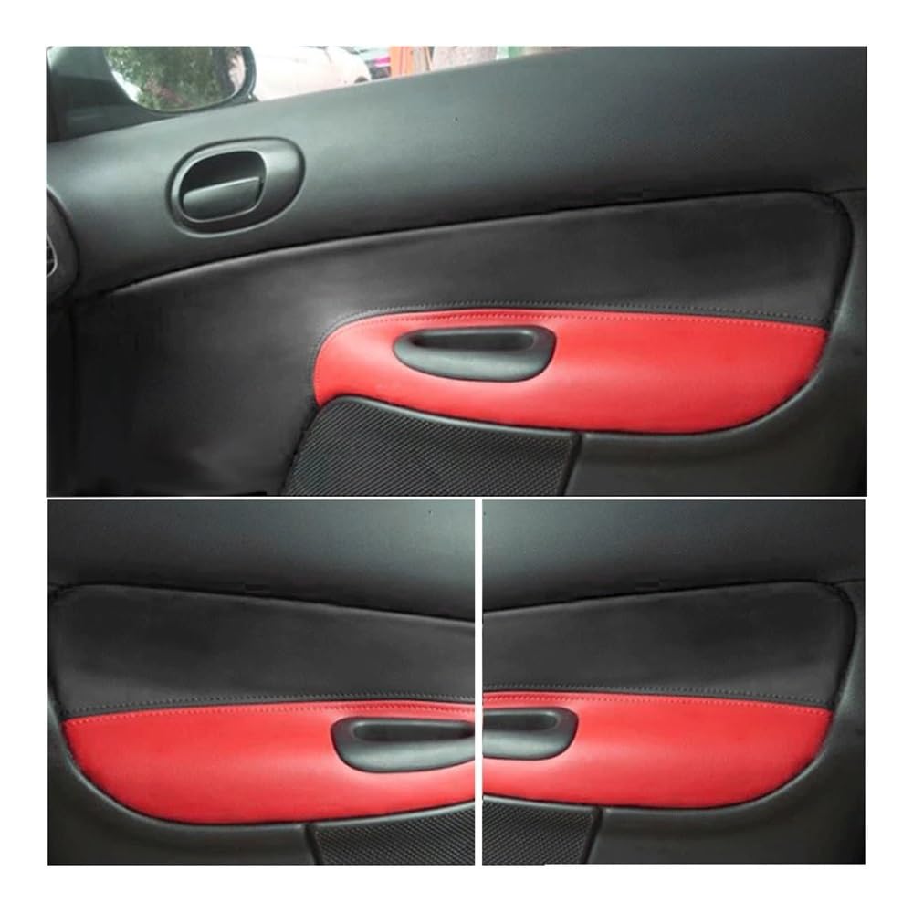 Auto Innenmittelkonsolen Schalttafel Für Peugeot 206 Auto Styling Innentür Armlehne Panel Abdeckung Schutz Zierleisten Auto Innen Moulding Trim(Black-red) von Pibid