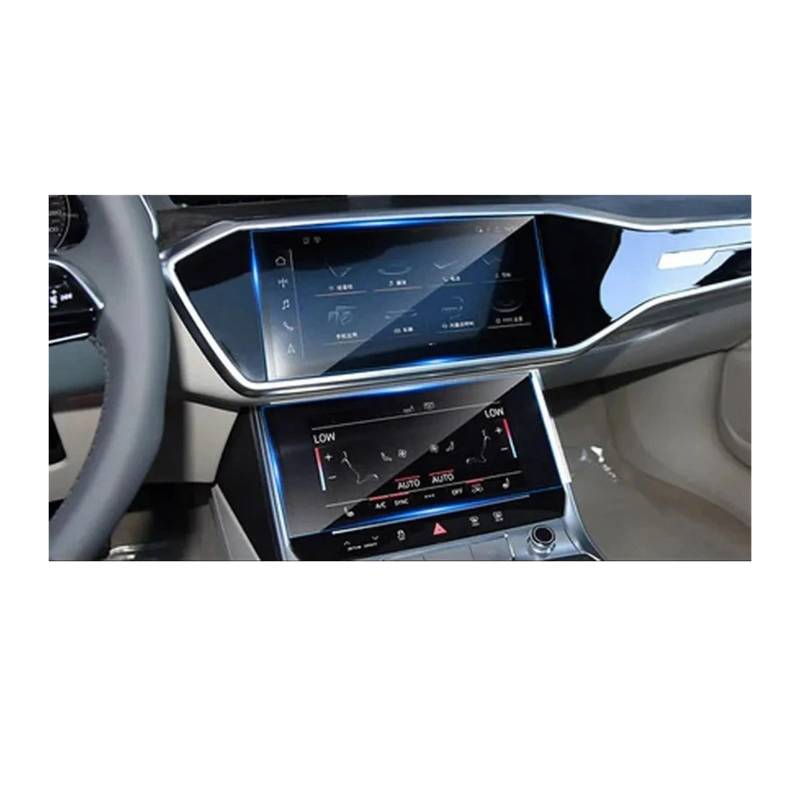 GPS Displayschutzfolie Für A6 C8 2018-2023 Auto GPS Navigation Instrument Gehärtetem Glass Displayschutzfolie Schutzfolie(A Set 2PCS) von Pibid