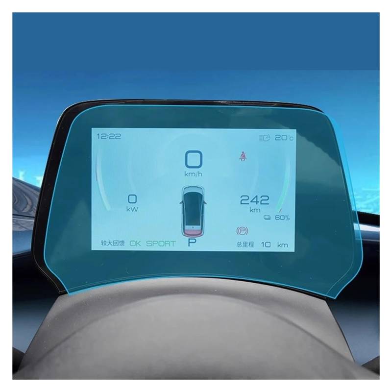 GPS Displayschutzfolie Für BYD Für Dolphin 2021 Auto-Armaturenbrett-Displayschutzabdeckung Navigation Hochauflösender Gehärteter Bildschirm Instrumentenschutzfilm(Blue Instrument Film) von Pibid