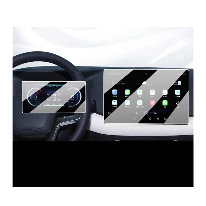 GPS Displayschutzfolie Für BYD Für Yuan 2024 Auto 10,1 Zoll GPS Navigation Gehärtetem Glass Armaturenbrett Screen Film Protector(Dashboard and GPS) von Pibid