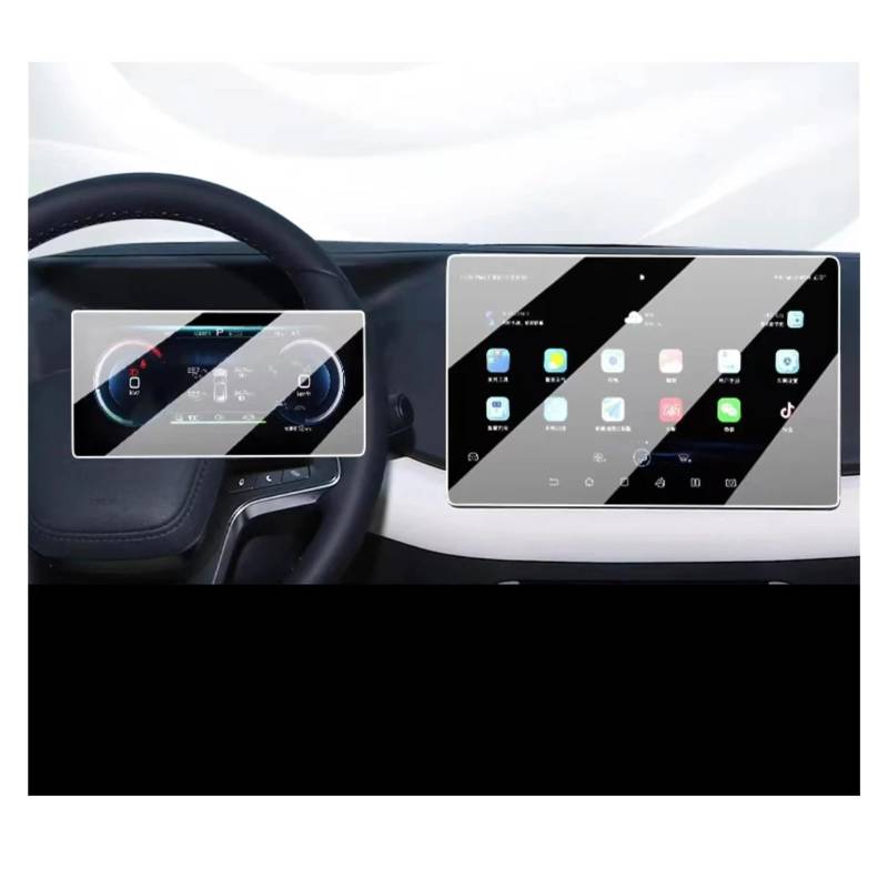 GPS Displayschutzfolie Für BYD Für Yuan UP 2024 Gehärtetem Glass Schutz Auto 10,1 Zoll GPS Navigation Schutz Film(GPS and Dashboard) von Pibid