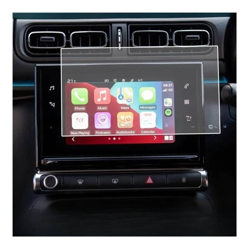 GPS Displayschutzfolie Für Citroen Für C3 2016-2020 Gehärtetes Glass Screen Protector Auto 9 Zoll GPS Navigation Film Innen Aufkleber Film von Pibid