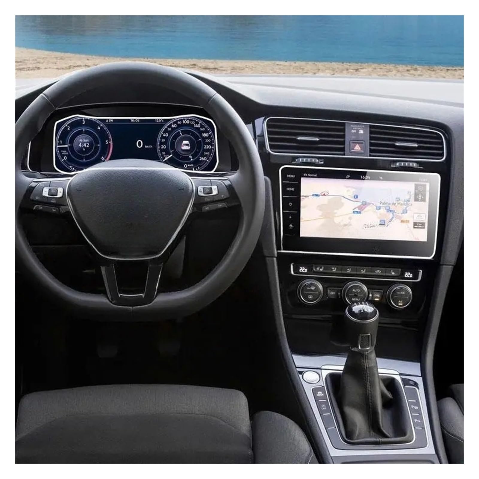 GPS Displayschutzfolie Für Golf 7 2018-2020 Auto GPS Navigtion Gehärtetem Glass Screen Protector Dashboard Bildschirm(GPS and Instrument) von Pibid