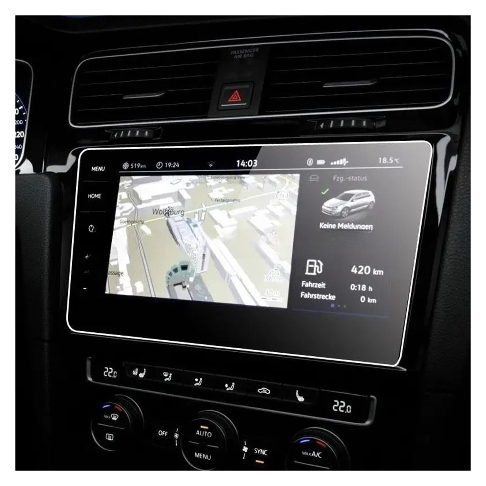GPS Displayschutzfolie Für Golf 7 2018-2020 Auto GPS Navigtion Gehärtetem Glass Screen Protector Dashboard Bildschirm(for GPS) von Pibid