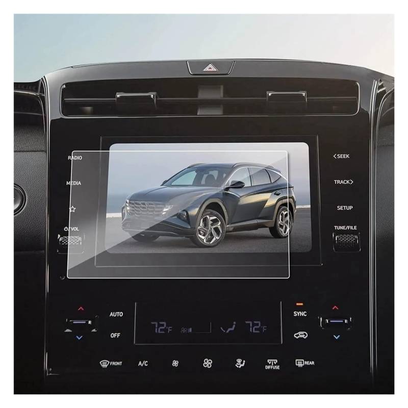 GPS Displayschutzfolie Für Hyundai Für Tucson NX4 2022 2023 GPS Navigation Display Zubehör Gehärtetem Glass Screen Protector Film 8 Zoll von Pibid