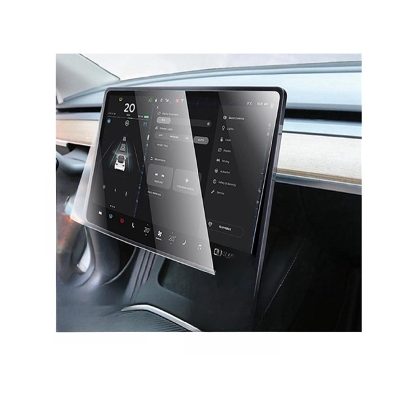 GPS Displayschutzfolie Für Model 3 2023 2022 2021 9H Displayschutzfolie Aus Gehärtetem Glass Center Control Navigation Film Autozubehör(Matte) von Pibid