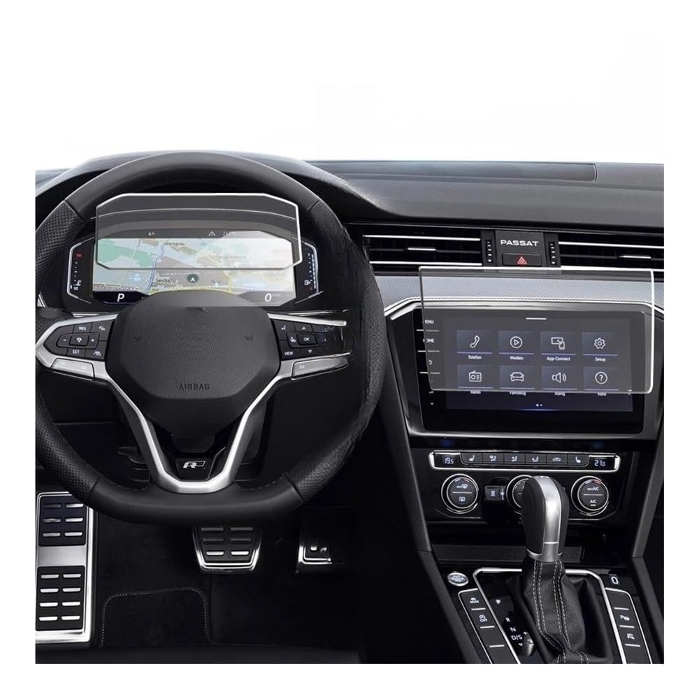 GPS Displayschutzfolie Für Passat 2018 2019 2020 Auto Navigation Gehärtetes Glass Display-schutzfolie Aufkleber Dashboard Schutz Zubehör(Instrument and GPS) von Pibid