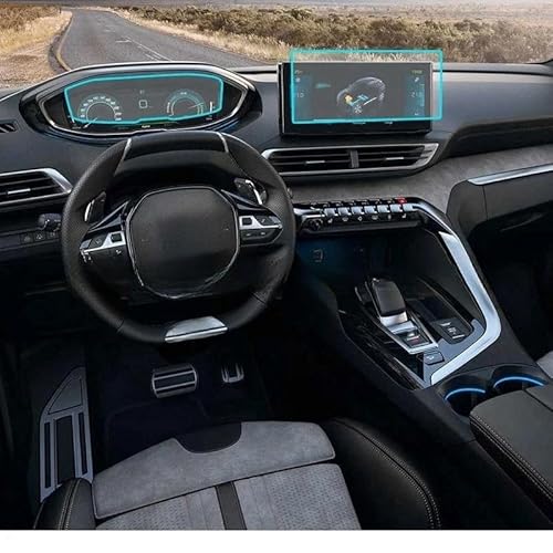 GPS Displayschutzfolie Für Peugeot 3008 2021 Auto Navigation Gehärtetes Glass Display-schutzfolie Aufkleber Dashboard Schutz Zubehör(GPS and Instrument) von Pibid