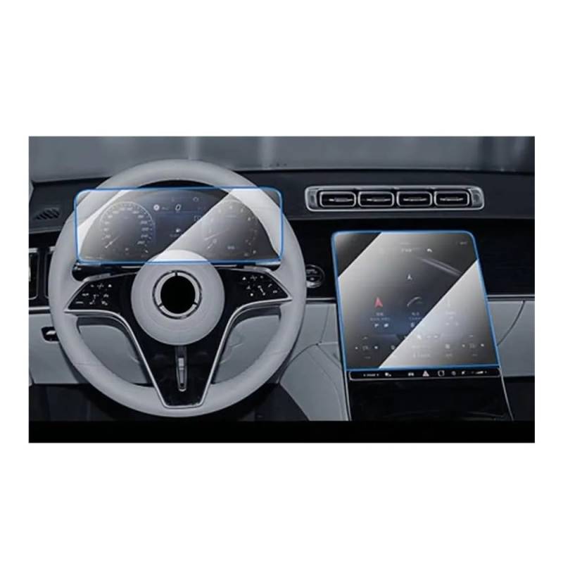 GPS Displayschutzfolie Für S-Class W223 2021 Gehärtetes Glass Displayschutzfolie 12,8 Zoll Auto Navigation Schutzfolie Autozubehör(Style C) von Pibid