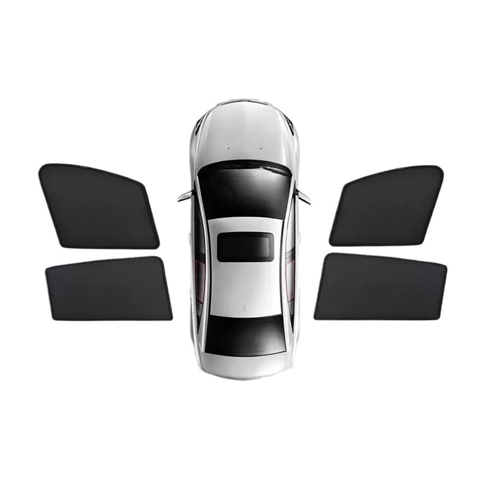 Seitenfenster Sonnenschutzvisier Für Hyundai Für Kauai Für SX2 2024 2025 2026 Sonnenschutz Schattierung Schatten Magnetische Vorhang Fenster Visier Auto Auto Teil Zubehör(4PCS Front Rear) von Pibid