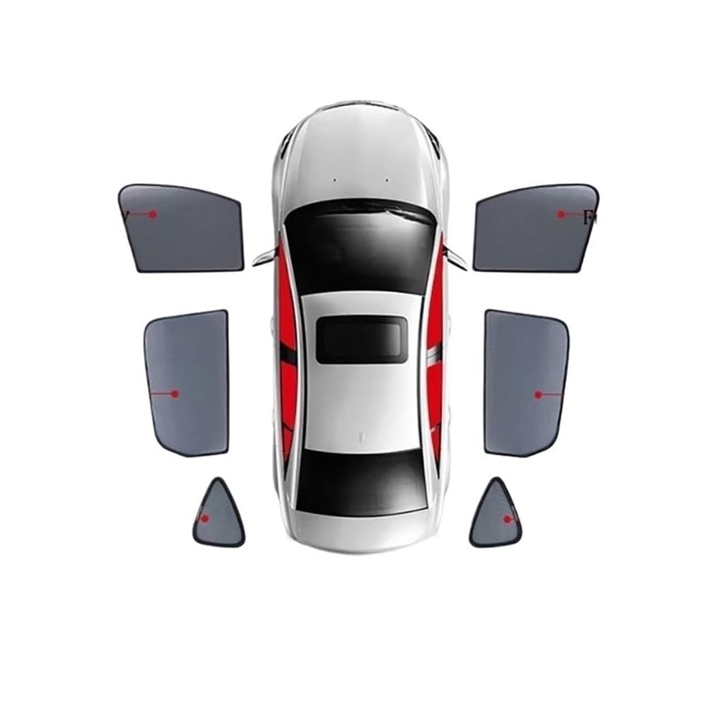 Seitenfenster Sonnenschutzvisier Für X-Trail 2014-2020 Hinten Seite Fenster Sonnenschutz Visier Auto Sonnenschutz Magnetische Front Windschutzscheibe Mesh Vorhang(6PCS) von Pibid