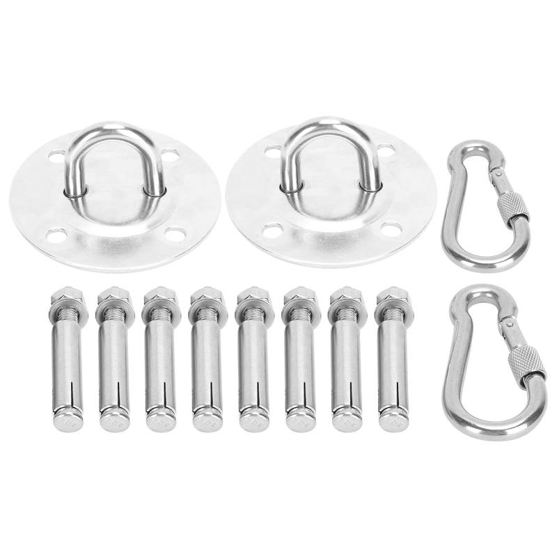 Edelstahl -Hängemattenfixierkit Swing Hanging Kit Decken Decke Montageplatte Snap Hook Heavy Duty Hochstärke Yoga -Hängematten -Accessoires für Innenraum im Freien Gebrauch von Pilipane