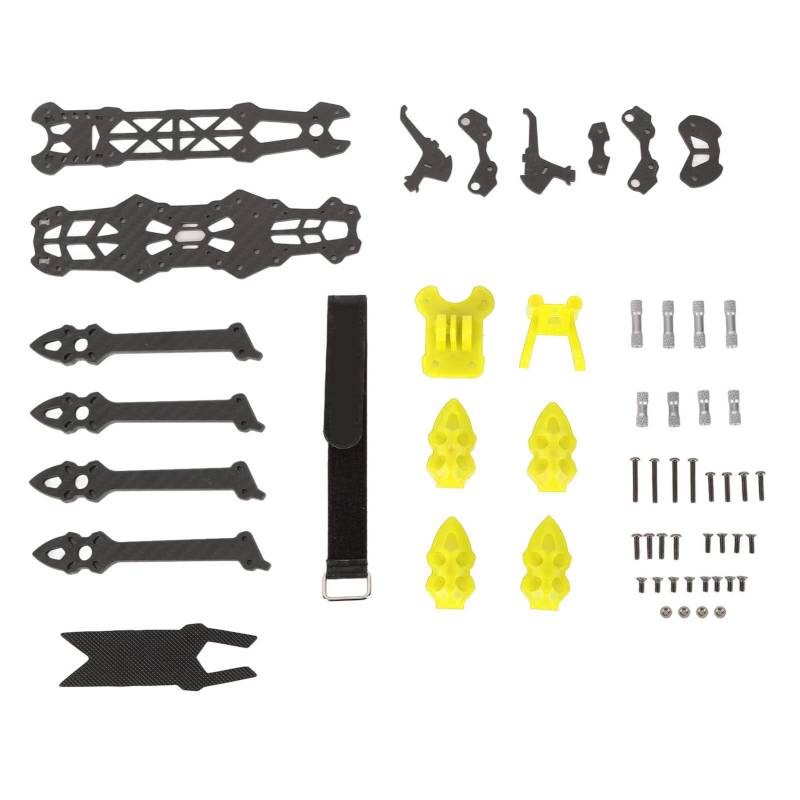 FPV Racing Drone Frame Professionelle Kohlefaser -Quadcopter -Rahmen 225 mm Radstand H -Form Struktur Stoßdämpfung Design für RC -Drohnenzubehör (Gelb) von Pilipane