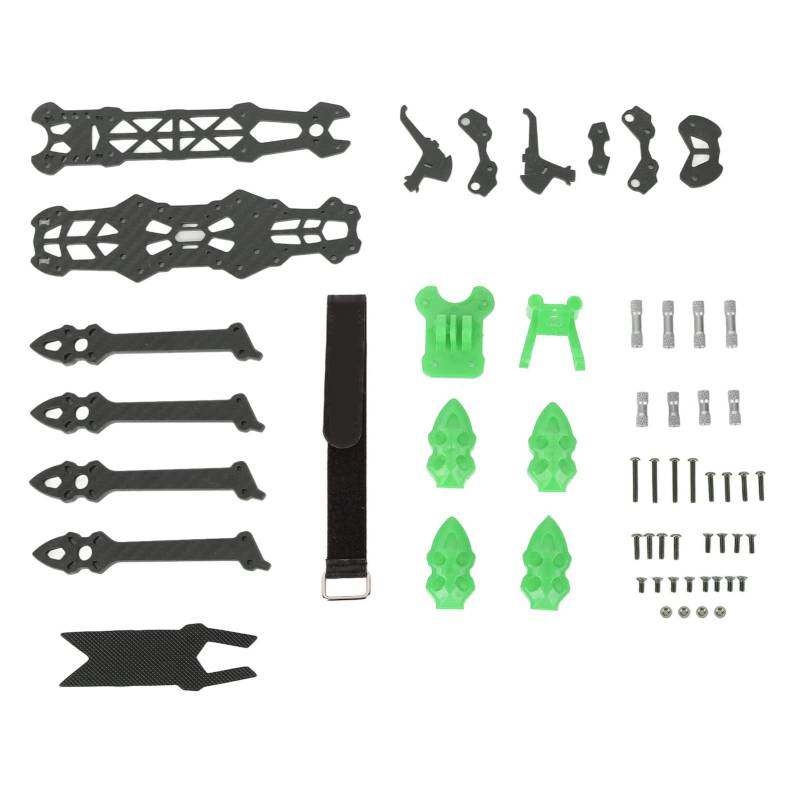 FPV Racing Drone Frame Professionelle Kohlefaser -Quadcopter -Rahmen 225 mm Radstand H -Form Struktur Stoßdämpfung Design für RC -Drohnenzubehör (Grün) von Pilipane