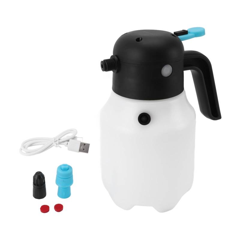 Pilipane Schaumsprühgerät schnurlos unter Druck gesetztem Schaumschaum Sprühflasche wiederaufladbar 2000mAh 1,8 l für Autowäsche Gartenwässerung PP Material von Pilipane