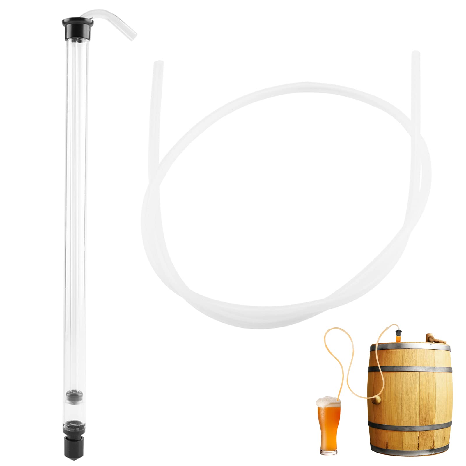 Brew Siphonröhre Silikon,Brew Siphonröhre Kunststoff Wein Heberfiltersatz Siphon Rohr Schlauch Filter,Weinheber Auto Weinheber mit Pumpe,Auto Siphon Racking Rohr für Bier von Pilipane