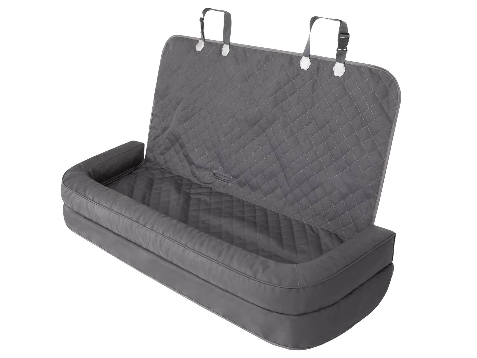 PillowPrim Hundeautositz, Hundedecke Auto rückbank, Transportbox Katze, Hundebox, Hundekorb, Hundegeschirr, Hundebett, Hundekörbchen, Graphit Oxford, 133 x 45 cm von PillowPrim