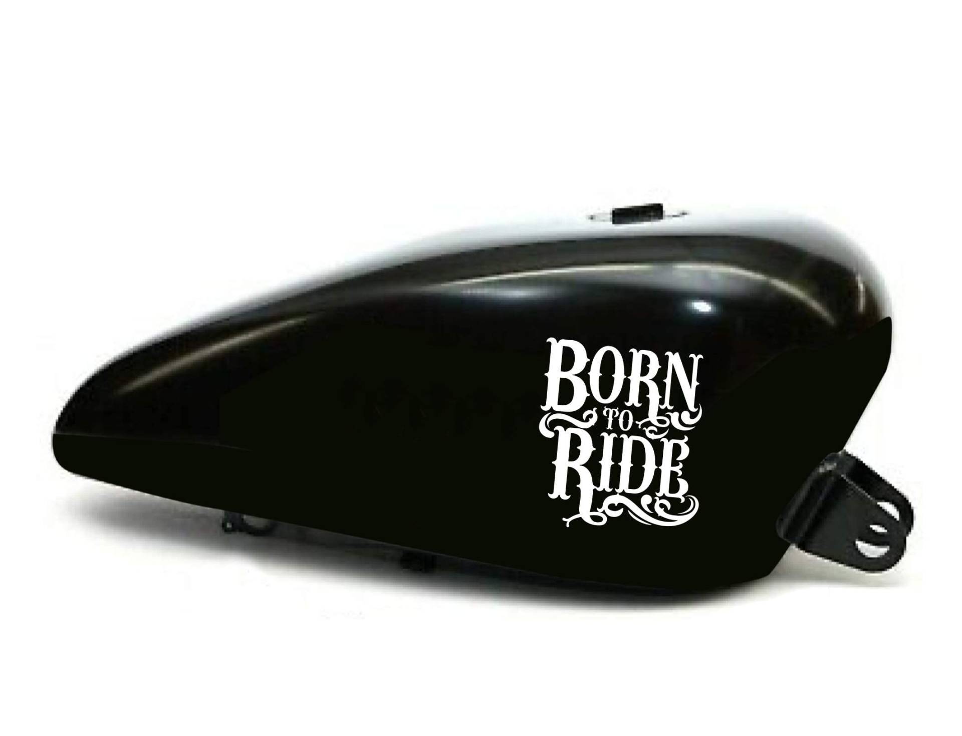 Set 2 Aufkleber Motorrad Tank Born to Ride Mod 2 Shadow Rebel Vulcan Boulevard Chief Harley Bob Chopper Old Style Vintage Cod.1787 (010 weiß, matt (matt_opaque)) von Pimastickerslab