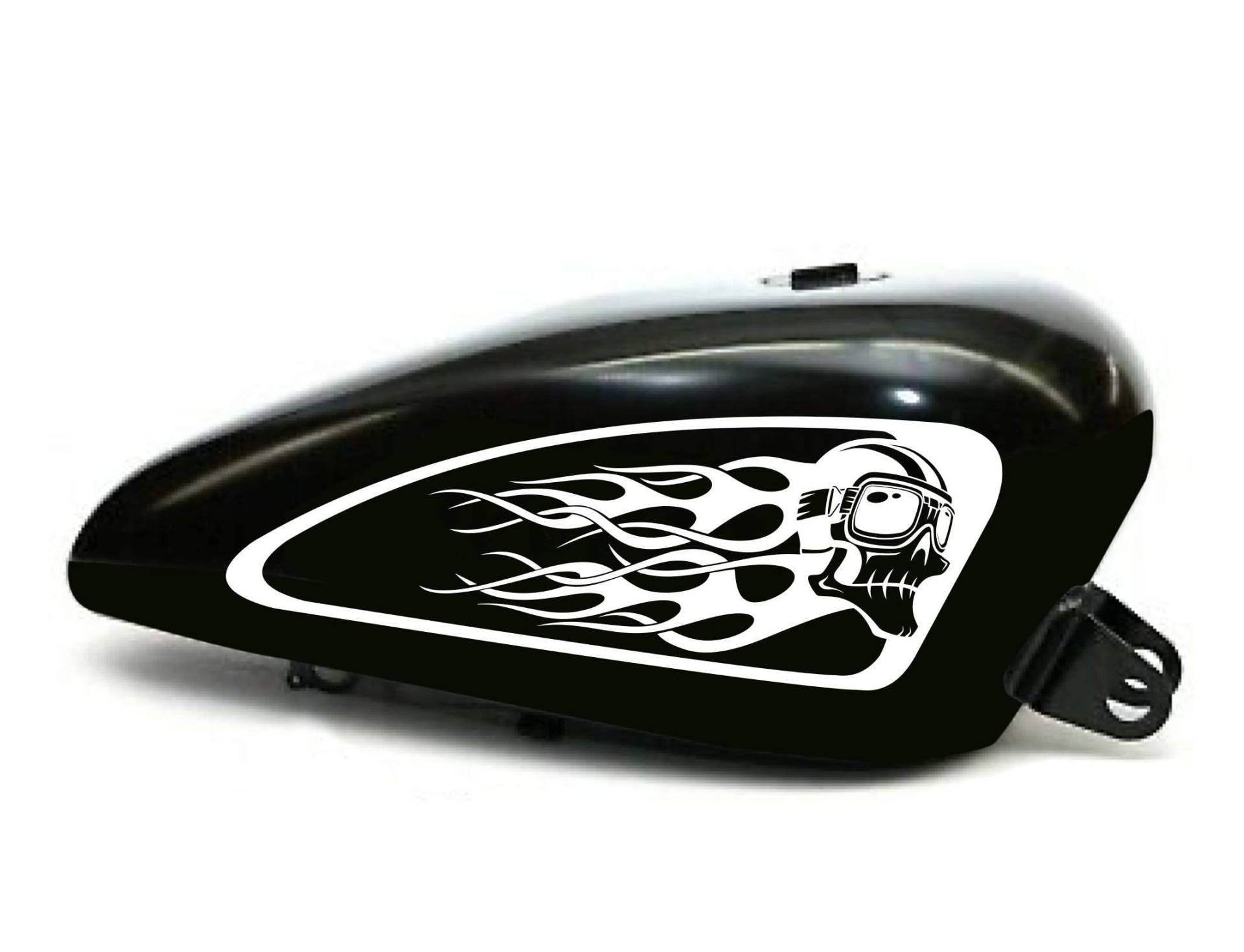 Set 2 Aufkleber Motorrad Tank Flamme Mod 2 Shadow Rebel Vulcan Boulevard Chief Harley Bob Chopper Oold Style Vintage Cod.1783 (010 weiß, glänzend (glossy_lucid)) von Pimastickerslab