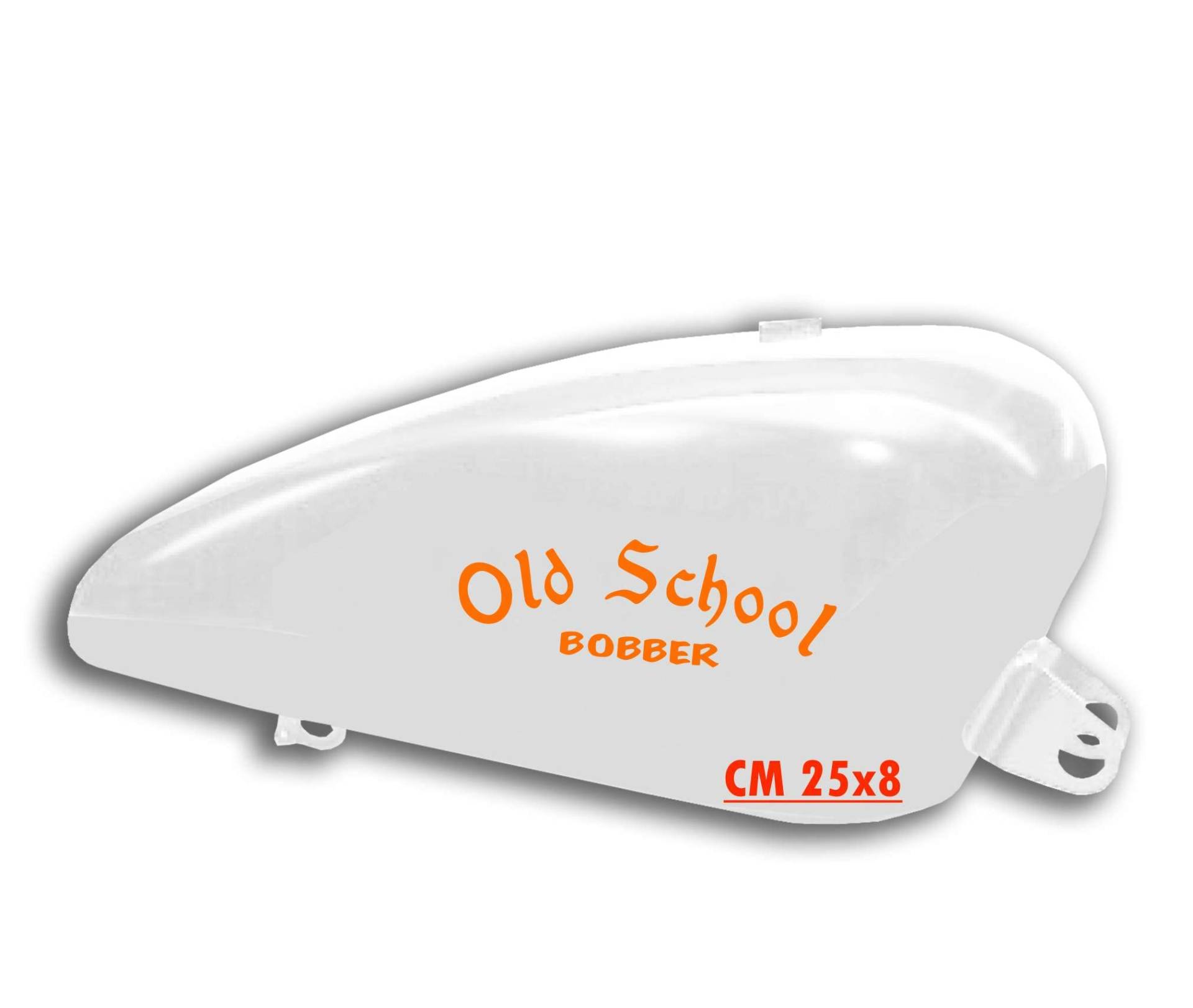Set mit 2 Aufklebern für Motorrad, Old School Bobber Chopper Harley Custom Vintage Code 1665 (035 Orange, matt (matt_opaque)) von Pimastickerslab