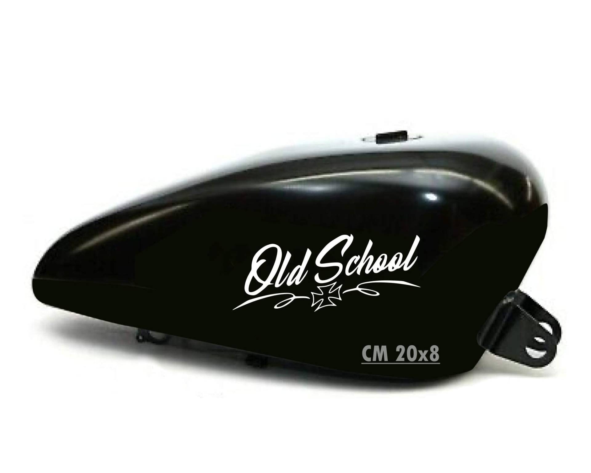 Set mit 2 Aufklebern für Motorrad, Old School Bobber Chopper Harley Custom Vintage Code 1671 (010 weiß, glänzend (glossy_polier)) von Pimastickerslab