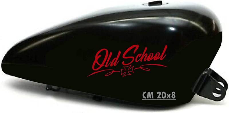 Set mit 2 Aufklebern für Motorrad, Old School Bobber Chopper Harley Custom Vintage Code 1671 (031 rot, glänzend (glossy_poliert)) von Pimastickerslab